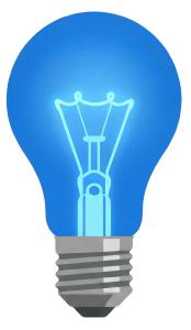 Download this Presentation Clipart featuring a glowing lightbulb symbolizing innovation and creativity.
