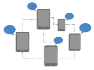 Download this Presentation Clipart to illustrate device connections and communication in your projects.