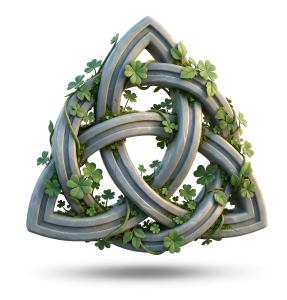 Download this Presentation Clipart featuring a Celtic symbol with shamrocks for St. Patrick's Day celebrations.