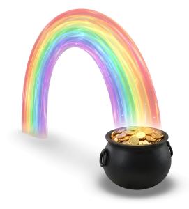 Download this Presentation Clipart featuring a pot of gold and rainbow for St. Patrick's Day themes.