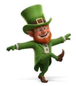 Download this Presentation Clipart featuring a lucky leprechaun celebrating St. Patrick's Day.