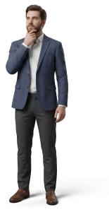 Download this Presentation Clipart featuring a businessman deep in thought.