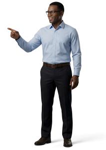 Download this Presentation Clipart featuring a businessman pointing to enhance your professional presentations.