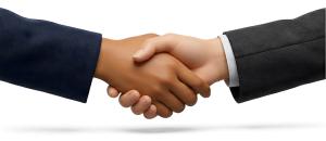 Download this Presentation Clipart featuring a handshake symbolizing business agreements.