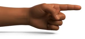 Download this Presentation Clipart featuring a hand pointing to the side, ideal for emphasizing direction and guidance.