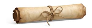 Download this Presentation Clipart featuring a rolled-up scroll symbolizing a sealed document.