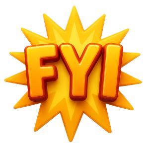 Download this Presentation Clipart featuring a dynamic FYI with vibrant starburst colors.