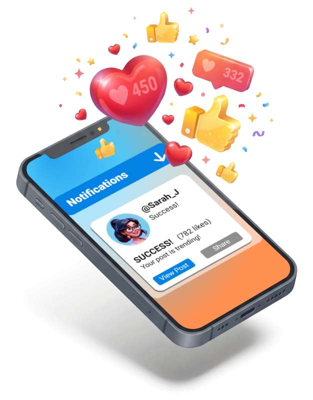 This Presentation Clipart shows a preview of Phone Social Engagement Clipart - Customizable