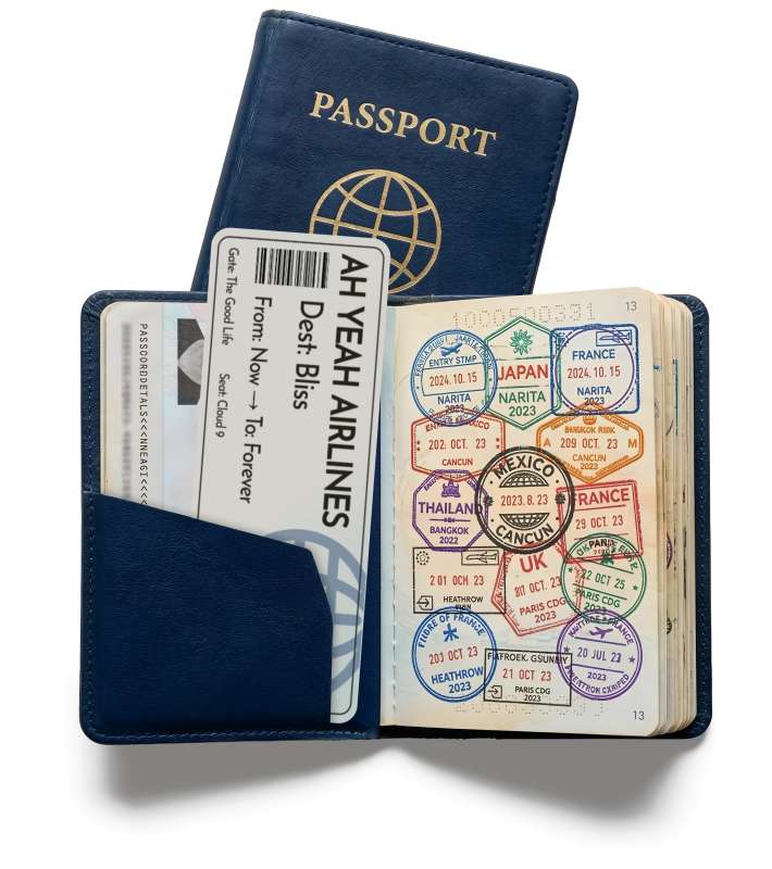 This Presentation Clipart shows a preview of Airlines Ticket Passport - Customizable