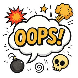 Download this Presentation Clipart featuring a playful explosion bubble with the word OOPS!