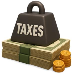 Download this Presentation Clipart to illustrate the heavy tax burden in your financial presentations.