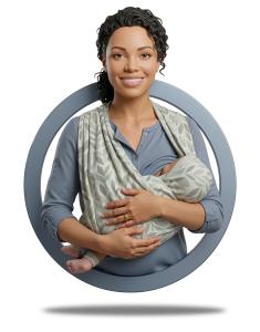 Download this Presentation Clipart showcasing a nursing mother and her baby, emphasizing connection and sustenance.