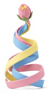 Download this Presentation Clipart featuring a stylized pastel ribbon flower symbolizing Spring.