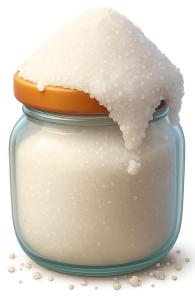 Download this Presentation Clipart of an overflowing sugar jar for culinary-themed visuals.
