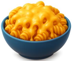 Download this Presentation Clipart featuring delicious spiraled pasta topped with melted cheese.
