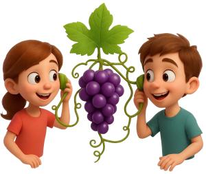Download this Presentation Clipart featuring children communicating through a grapevine.