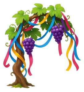 Download this festive grapevine Presentation Clipart for vibrant celebration visuals.