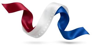 Download this Presentation Clipart featuring a patriotic ribbon design for your projects.