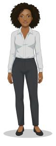 Download this Presentation Clipart featuring a professional character in an idle workplace pose.