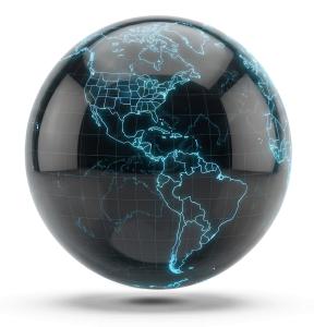 Download this Presentation Clipart to illustrate global operations and digital infrastructure in the Americas.