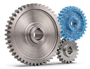Download this Presentation Clipart to illustrate process automation and technology integration in workflows.