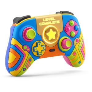 Download this Presentation Clipart featuring a vibrant game controller for engaging gaming visuals. Customizable text and design.