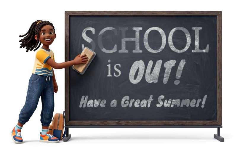 This Presentation Clipart shows a preview of Customizable Girl Erasing Chalkboard Clipart