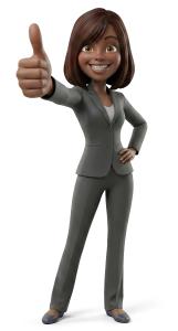 Download this PNG Clipart featuring a confident character giving a thumbs up, perfect for illustrating approval and success in presentations.