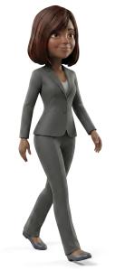 Download this 3D character clipart in PNG format, perfect for illustrating progress and professionalism in your presentations.