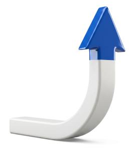 Download this upward growth arrow clipart in PNG or JPG format to enhance your business presentations and illustrate success.