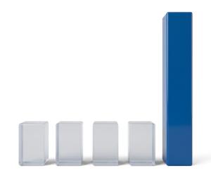 Download this bar graph clipart in PNG format to illustrate sharp increases in performance and growth for your presentations.