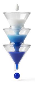 Download this funnel conversion clipart in PNG format to enhance your marketing presentations and visualize customer qualification stages.
