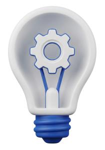 Download this Light Bulb Gear Clipart in PNG format to symbolize innovation and operational efficiency in your presentations.