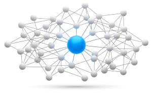 Download this Centralized Communications Network Clipart in PNG format for your presentations. Perfect for illustrating network connections.