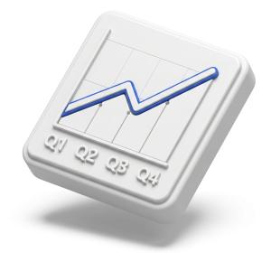 Quarterly Growth Graph PowerPoint clipart graphic preview.