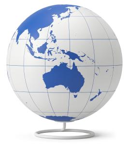 Globe Australia East Asia Pacific PowerPoint clipart graphic preview.