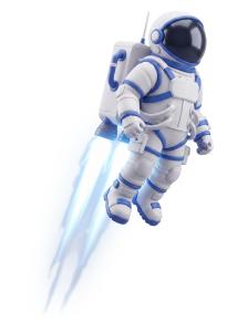 Astronaut Blast Off Pack PowerPoint clipart graphic preview.