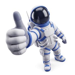 Astronaut Giving Thumbs Up PowerPoint clipart graphic preview.