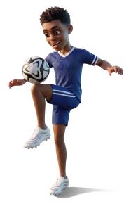 Soccer Player Ball Control PowerPoint clipart graphic preview.