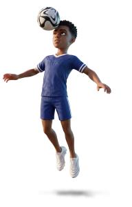 Soccer Player Header PowerPoint clipart graphic preview.