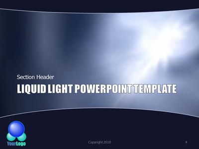 A standard definition presentation slide from Liquid Light preview four.