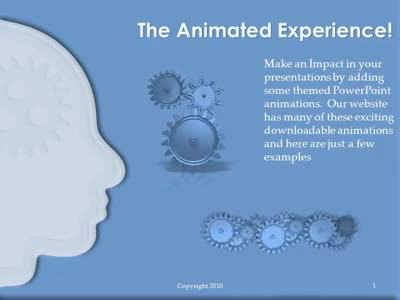 A standard definition presentation slide from Head Outline With Gears preview four.