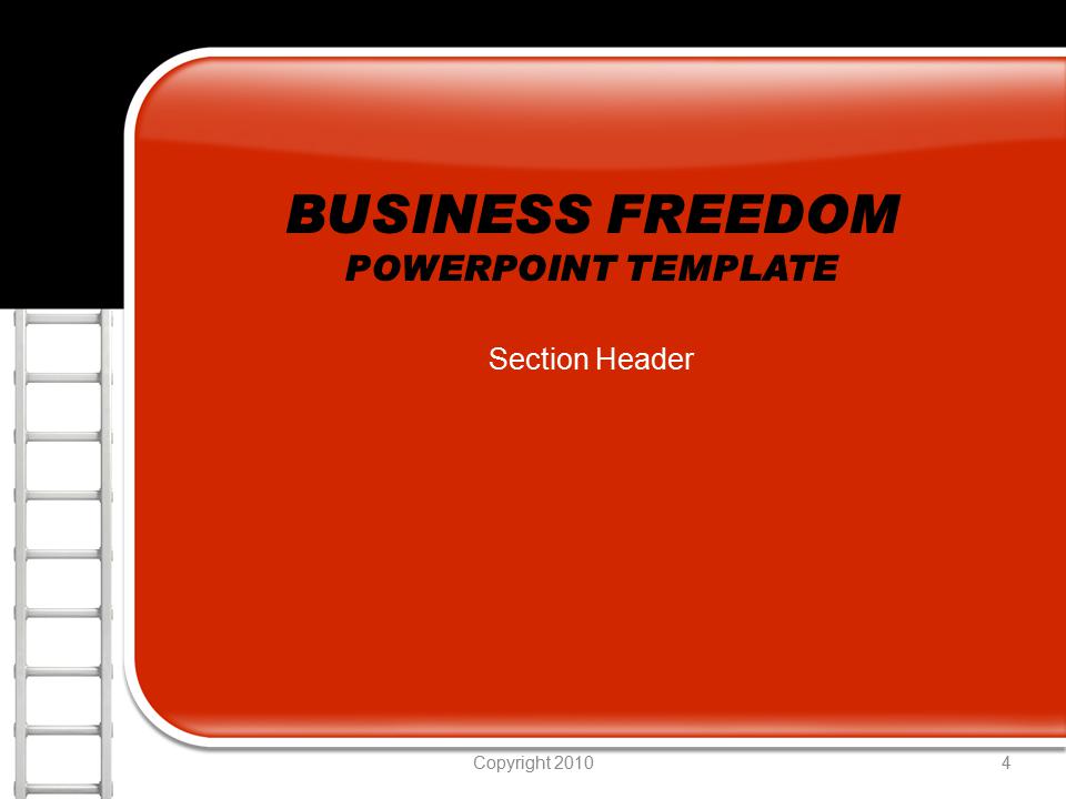 A standard definition presentation slide from Business Freedom preview four.