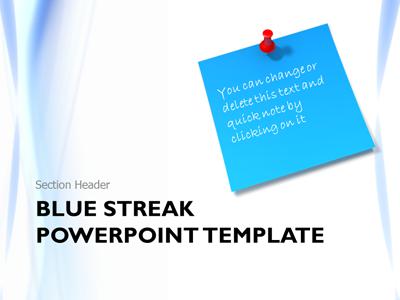 A standard definition presentation slide from Abstract Blue Streak preview four.