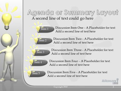 A standard definition presentation slide from Bright Idea preview four.