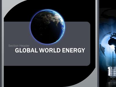 A standard definition presentation slide from Global World Energy preview four.