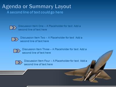 A standard definition presentation slide from Fighter Jets preview four.