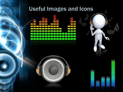 A standard definition presentation slide from Audio Speakers and Light beams preview four.