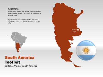 A standard definition presentation slide from South America Map Tool Kit preview four.