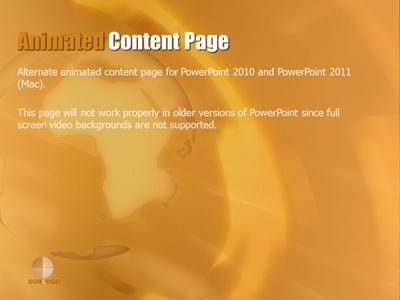 A standard definition presentation slide from Golden Earth preview four.